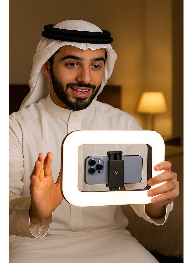 كيلا رينج لايت ستاند اضاءة تصوير جوال احترافية محمول - مثبت فيديو ذو بطارية 8000 مللي أمبير إضاءة LED قابلة للتعديل للتصوير والتيك توك واليوتيوب والمكياج والهواء الطلق - Image 2
